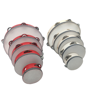 Tambourin à main de 8 pouces personnalisé pour mariage, église, <span class=keywords><strong>instrument</strong></span> de <span class=keywords><strong>percussion</strong></span> musical avec logo personnalisé certifié CE en bois et métal - Product Image 2