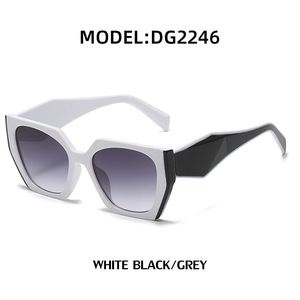 Nouvelles lunettes de soleil œil de chat à la mode pour femmes, monture blanche, matériau PC, protection UV400, classe 2, DG2246 - Product Image 3