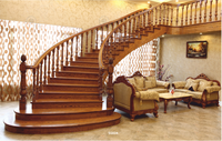 Prima mode européenne courbe forme escalier en bois massif escalier en colimaçon escalier intérieur
