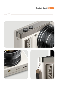 Kamera Digital Pelajar 4K Ringkas Zoom 16X Layar Lipat Kompatibilitas YouTube Rekaman Vlog Vintage Pencitraan CMOS - Product Image 4