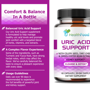 Hot Sale Uric Acid Support <b>Supplement</b> with Celery Seed Tart Cherry Green Coffee Bean Extract for Kidney Health and Joint Comfort - Product Image 3