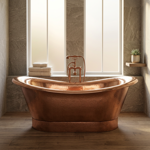 Baignoire ovale autoportante en cuivre, faite à la main, moderne, pour salle de bain, hôtel, villa - Artisanat indien - Product Image 3