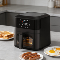 Prêt à expédier Friteuse à air numérique 360 rapide 4,5 L Écran tactile Température précise Cuisson sans huile Appareil électroménager en gros Nouveauté