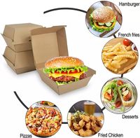 Caja de Cartón para Hamburguesas de Grado Alimenticio Personalizada con Materiales Reciclados, Embalaje de Cartón Kraft para Hamburguesas y Sándwiches, Caja de Almuerzo Desechable