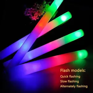 Flashing Foam Stick 3 LED Flashing Glow Sticks Bulk Revel Cheer Tube Dark Light For Xmas Birthday Wedding Party Supplies