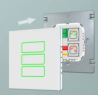Interrupteur intelligent Lanbon L8X, norme américaine, 3 gangues, écran LCD, lumière d'ambiance, avec minuterie, installation facile, compatible Google Home et Alexa