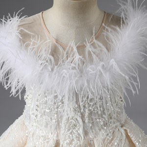 Không tay bóng áo choàng trẻ em 6 năm + trẻ em cửa hàng phong cách ăn mặc in vải tuyn lưới Sequins lông hoa ruffles ODM - Product Image 2