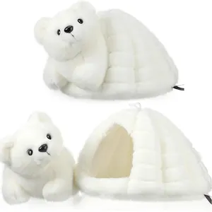 Oso Polar de peluche personalizado, muñeco de peluche, casa de juguete, regalos de fiesta de cumpleaños, decoraciones, oso Polar, Animal de peluche personalizado