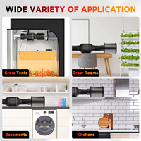 Kipas Saluran In-line Motor EC 4 Inci Smart Garden, Kontrol Kelembapan dan Suhu, Filter Karbon Udara, Saluran Udara Plastik PVC, Hidro