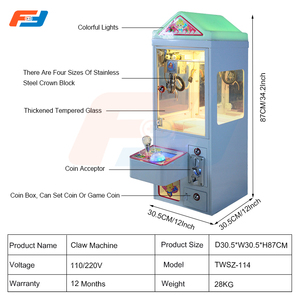 Coin Operated Commercial <strong>Table</strong> <strong>Top</strong> Mini Claw Crane Game <strong>Machine</strong> <strong>Arcade</strong> Mini Claw <strong>Machine</strong> with Bill Acceptor - Product Image 4