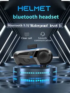 ワイヤレスオートバイヘルメットヘッドセットLEDバッテリーインジケータ付きBT5.3ステレオイヤホン自転車ハンズフリーイヤホン - Product Image 2