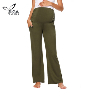 Ropa de maternidad, ropa de mujer, pantalones largos deportivos de punto sólido, pantalones de Yoga suaves elásticos para embarazadas personalizados con bolsillos - Product Image 5