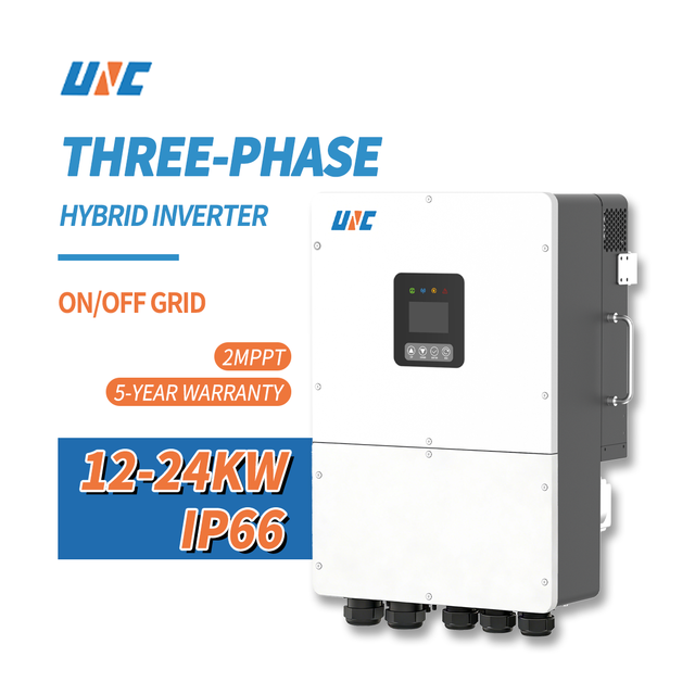 UNC 24kw 51.2v IP65/IP66 2MPPT Inverter 380V/400V On/Off Grid UPS Backup Function 98% 360° Voltage Protection Lead Acid/LiFePO4