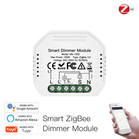 Module d'interrupteur intelligent pour variateur d'intensité LED Zigbee 1 GANG 2 voies, commande à distance par application Smart Life/Tuya