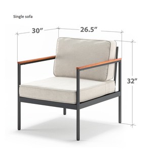2022 New Design Modern Outdoor Hot Sale <b>Garden</b> Aluminum Furniture Patio <b>Sofas</b> Table Chair Aluminum <b>Garden</b> <b>Sofa</b> Set - Product Image 3