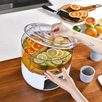 Bouilloire de cuisine rotative transparente en plastique de style japonais seau à glace d'été de grande capacité Design moderne eau froide