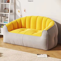 Canapé paresseux Chesterfield moderne Tatami Double pouf pouvant se transformer en lit-canapé pour dormir, idéal pour les médias sociaux, la chambre à coucher, le balcon, le dortoir, la location