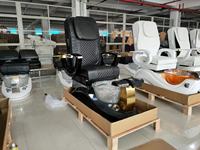 Fauteuil de pédicure de luxe moderne haut de gamme pour salon de beauté, avec spa pour les pieds, dossier haut inclinable, en PU, pour massage corporel, sûr et confortable, US