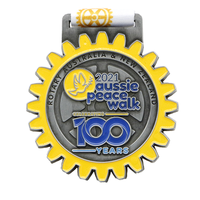 Médaille personnalisée en alliage de zinc, argent antique, gravée en 3D, imprimée UV, pour le 100e anniversaire, vente en gros d'usine, récompense sportive pour la marche