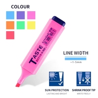 Spidol Fluoresen Warna-warni dengan Ujung Pahat Transparan Tidak Dapat Dihapus, Set Spidol Highlighter Tahan Air untuk Pelajar