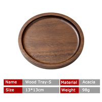 Plateaux de service jetables en bois d'acacia de haute qualité et assiettes rondes à motif végétal, durables et polies, de qualité alimentaire pour les fêtes