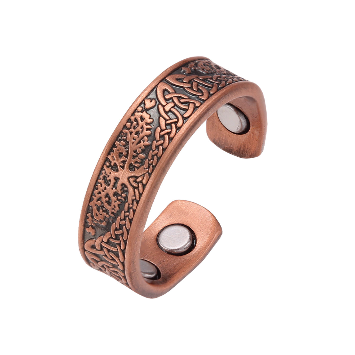Copper Finger Rings For Arthritis TS Adjustable Flexible Magnetic