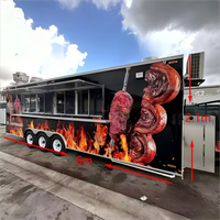 Remorque de restauration rapide Hot Dog Pizza Bbq Grand camion de nourriture burger mobile avec cuisine complète à vendre