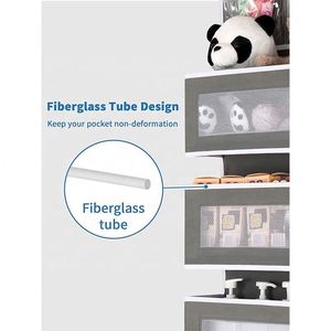 Wall Mount <b>Storage</b> for Bedroom Door 5-Shelf Foldable Hanging Clothing Organizer PVC Pocket Non-Woven Fabric Injection-Molded - Product Image 5