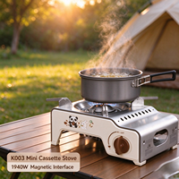 Mini réchaud à gaz propane K003 1940W léger et portable avec interface magnétique, allumage coupe-vent inclus, prêt pour le pique-nique