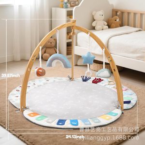 Gimnasio de madera transfronterizo para bebés, gimnasio para recién nacidos, triángulo de actividades de madera, soporte de fitness para habitación de bebés - Product Image 4