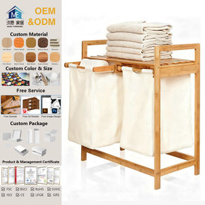 <span class=keywords><strong>Cesta</strong></span> <span class=keywords><strong>de</strong></span> lavandería <span class=keywords><strong>de</strong></span> bambú Estantes-Marco separador deslizante <span class=keywords><strong>de</strong></span> 2 secciones <span class=keywords><strong>Cesta</strong></span> <span class=keywords><strong>de</strong></span> lavandería para dormitorio y baño - Product Image 1