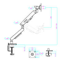 Bras de moniteur unique ergonomique de haute qualité 17-32 pouces ressort mécanique support réglable gestion des câbles propres