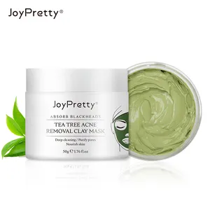 Wholesale Organic Tea Tree Skin care Facia Cleansing Mud Mask Firming Exfoliating Blackhead Acne Treatment Face Mud Clay Mask