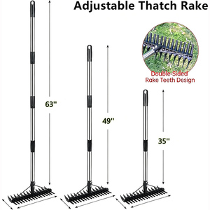 <span class=keywords><strong>Râteau</strong></span> à herbe JH-Mech personnalisé à 29 dents, robuste, avec lames à dents aiguisées et non aiguisées, manche détachable, revêtement antirouille, tête de <span class=keywords><strong>râteau</strong></span> à herbe - Product Image 2