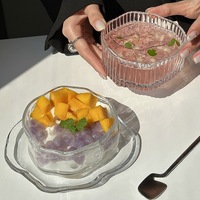 Ensemble de bols à dessert de luxe de forme irrégulière, valeur esthétique élevée, bols et assiettes en verre en forme de nuage
