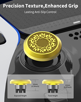 Capuchon de joystick en métal à motif 2-en-1, compatible avec les manettes PS5/PS4 SWITCH PRO/XBOX, capuchon de joystick en métal à motif modifié DIY DS5