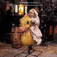 Cheval à bascule motorisé en forme de canard avec détecteur de mouvement pour Halloween, idéal pour la décoration de maison hantée