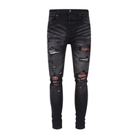 Fabricant de jeans en denim sur mesure, jeans streetwear, jeans peints, déchirés, usés, avec des patchs en strass pour hommes