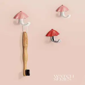 창조적 인 우산 모양 다채로운 옷걸이 홀더 홈 침실 벽 후크 장식 액세서리 주조 아연 걸이 후크