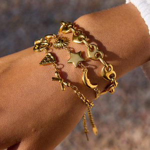 Fashion Charm Bracelet Zinc Alloy Gold Tone Food Shape Women's Jewelry <b>Gift</b> - Product Image 4