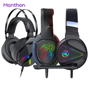 Casque antibruit de haute qualité Gamer avec microphone USB filaire casque supra-auriculaire casque de jeu