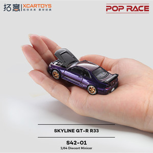 POPRACE 1:64 Skyline GT-R <span class=keywords><strong>R33</strong></span> S42-01, Coche de Aleación Fundida a Presión, Modelo de Coche de Juguete, Colección de Vehículos Fundidos a Presión, Regalos, Modelo de Coche - Product Image 2