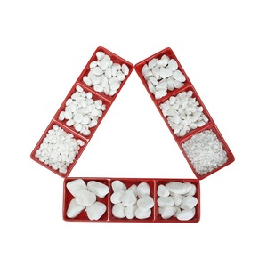 حصى نهرية بيضاء على شكل حجارة رصف، لتزيين المناظر الطبيعية، أحجار بيضاء لقاع أحواض السمك، تنسيق الفناء، رصف الطرق - Product Image 6