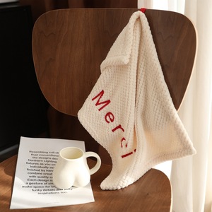 Hand Towel Square Embroidered Letter Polyester Fiber Hypoallergenic Home Use - Product Image 3