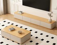 Ensemble table basse et meuble TV, meubles de rangement avec table d'appoint pour petit salon