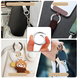 1 Pieza de Llavero Circular de Metal con Resorte, Gancho de Hebilla con Resorte, Anillo de Hebilla para Llavero con Resorte, Anillo Plano en Forma de O, Apto para Carteras - Product Image 3