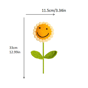 Bouquet <span class=keywords><strong>di</strong></span> Girasoli Sorridenti all'Uncinetto, <span class=keywords><strong>Fiori</strong></span> Lavorati a Mano in Filato, per Innamorati, Certificato CE CPC, Artigianato Floreale - Product Image 3