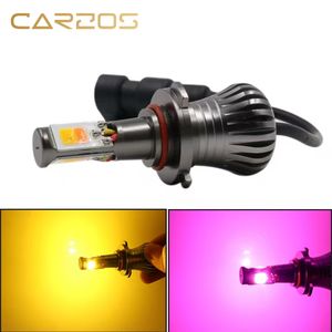 Phares antibrouillard à LED automobiles H4 H7 H11 9005 9006 COB Phares antibrouillard bicolores à trois côtés avec lumière blanche et jaune et clignotant - Product Image 2