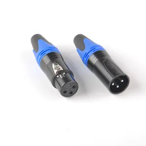 Audio 4 Wave Black Shell 3 Pin Male Female XLR Plug