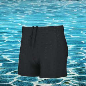 กางเกงว่ายน้ำสำหรับผู้ชายมืออาชีพ สีดำล้วน ไซส์ใหญ่ กันน้ำ แห้งเร็ว ผ้าไบโอนิค พร้อมแถบตีนตุ๊กแก - Product Image 2